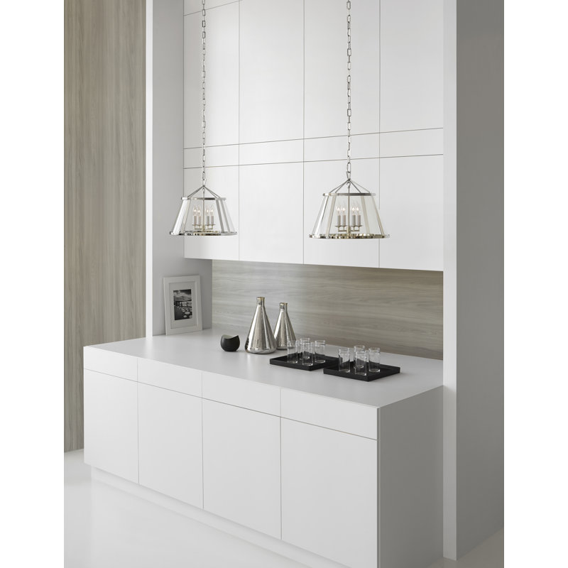 Chapman & Myers Darlana Pendant, 20.5" H x 24.5" W x 24.5" D, Polished Nickel