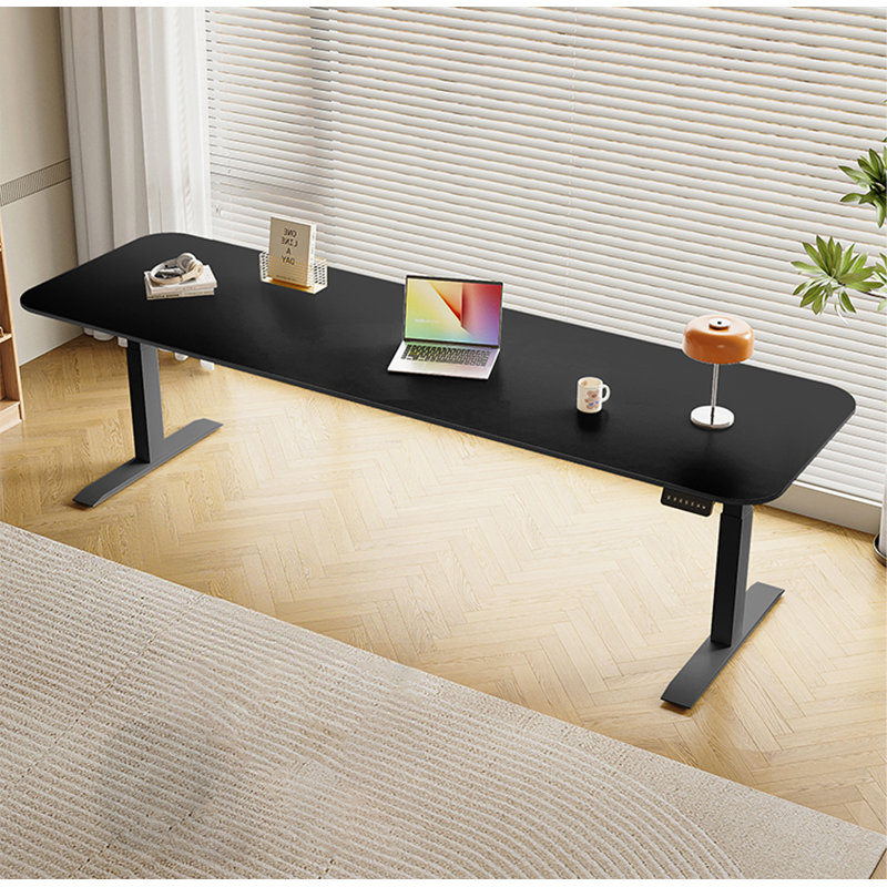 Bureau debout électrique réglable en pierre frittée, 24.4" H x 63" W x 27.6" D, Noir
