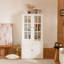 Ensemble de deux garde-manger à double porte vitrée de 75,25 po de hauteur, armoire à bahut de style traditionnel, armoire vitrée, pour couloirs de salon, de cuisine, de bureau, de maison, de studio ou d'espace de travail
