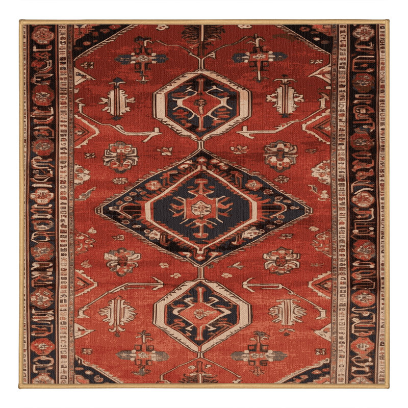 Tapis brun lavable à la machine, Carré 4 pi