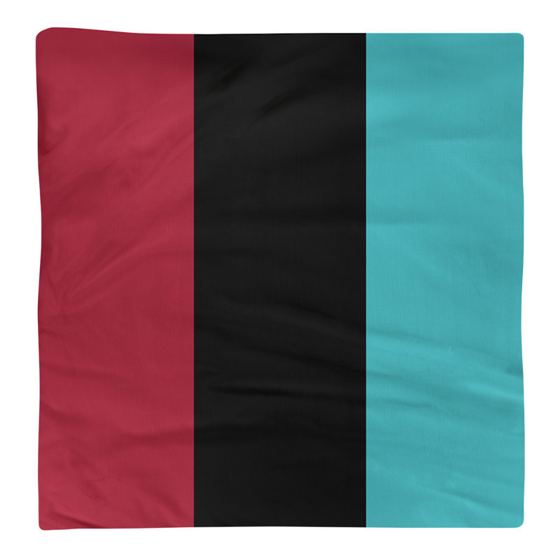 Cotton No Pattern Square Napkin, Sedona Red/Black/Teal