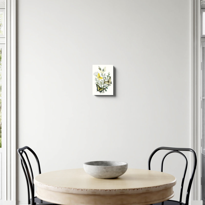 «British Butterflies II», peinture sur toile, H 12 po x l 8 po