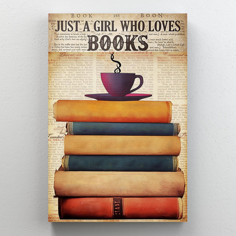 Livres «Just A Girl Who Loves», impression sur toile, H 14 po x l 11 po x P 1,25 po