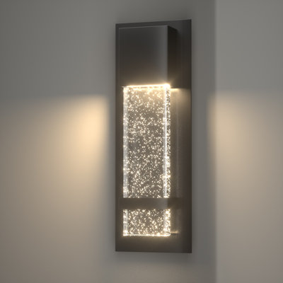 Luminaires muraux d'extérieur avec verre à bulles de cristal, appliques extérieures imperméables, lanternes murales à DEL, lumières de porche, lumières murales extérieures 11W 3000K pour porte d'entrée de garage