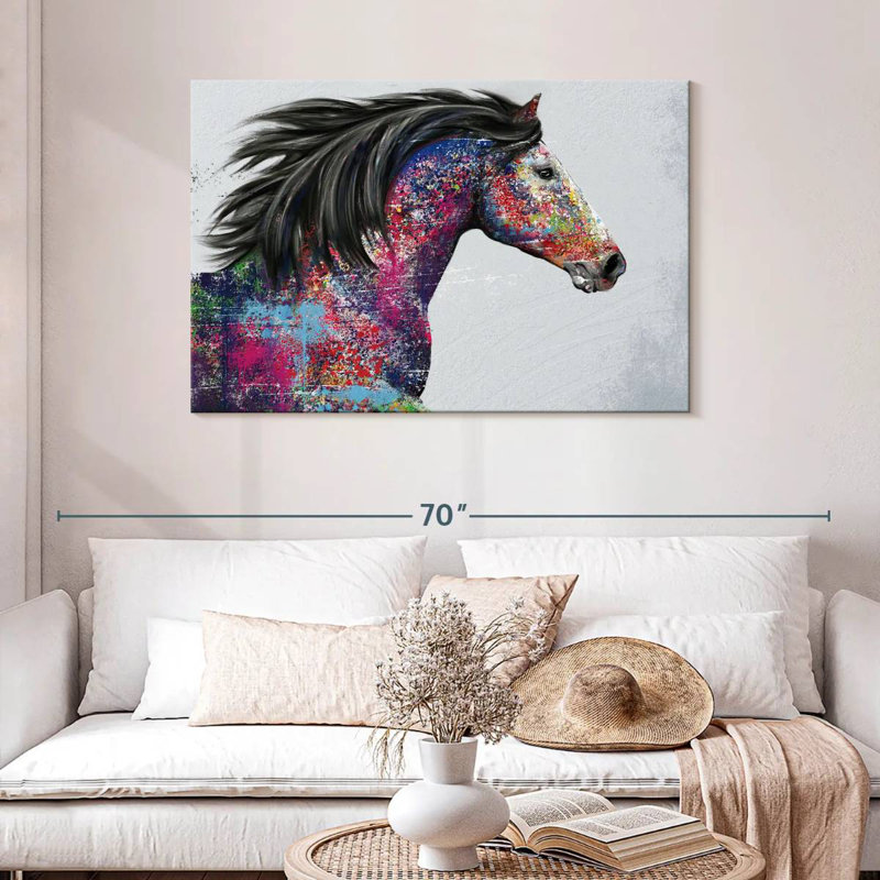Huile de cheval de course, H 30 po x l 45 po
