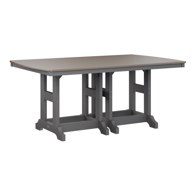 Berlin Gardens Garden Classic 72″ Rectangular Counter Height Dining Table, Hammered Top Bronze, Smoke Grey