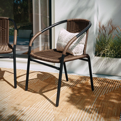 Ensemble de 2 chaises de restaurant Arthor Rattan