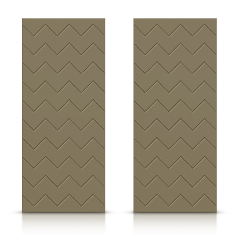 Portes de placard coulissantes à panneaux en bois manufacturé, Vert olive, 60 po x 84 po