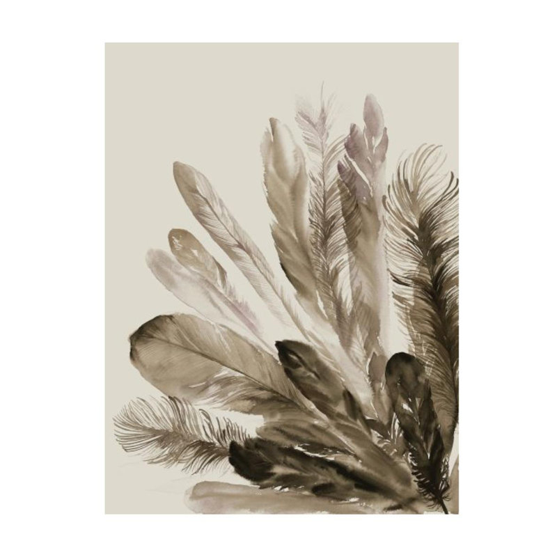 Sepia Plumes I Print by Guseul Park, Image Brush Gel, 32" H x 24" W x 1.5" D