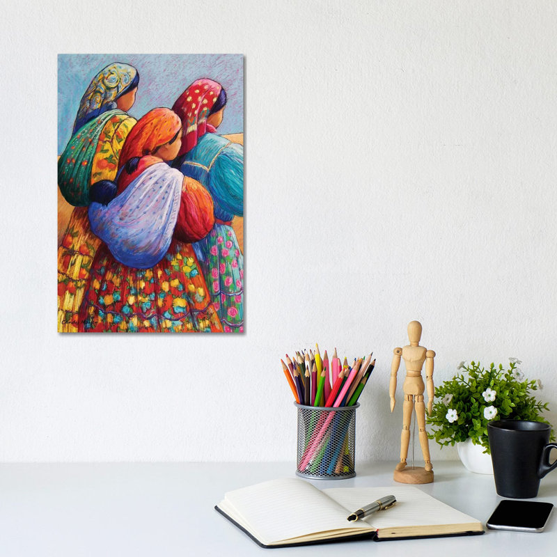 « Les femmes Tarahumara » par Candy Mayer, impression, H 12 po x l 8 po x P 0,75 po, Toile tendue, Pas de tapis