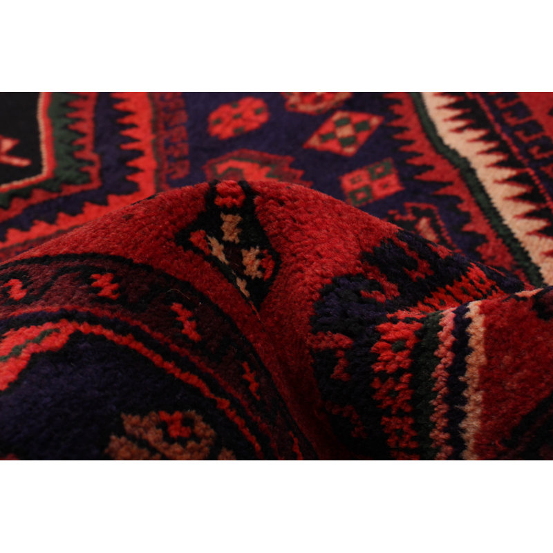 Tapis rouge unique en laine de style années 1990 Pevensie
