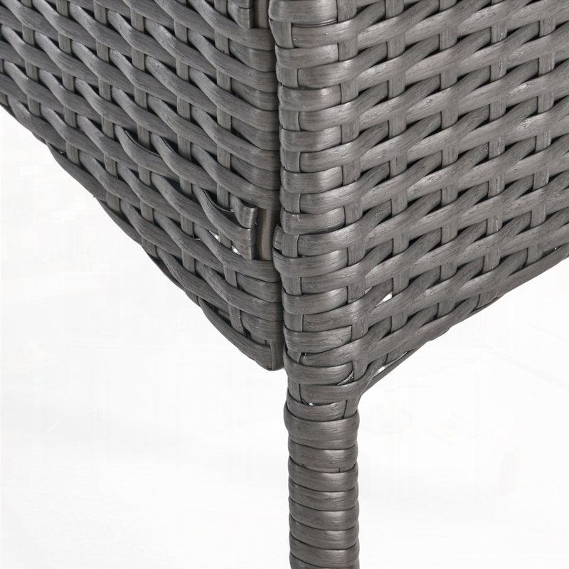 Chaise d'extérieur en osier PE, Gris