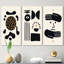 Ensemble de 3 pièces monochromes Minimal Geometrics X - Mid-Century Modern Art-36756687