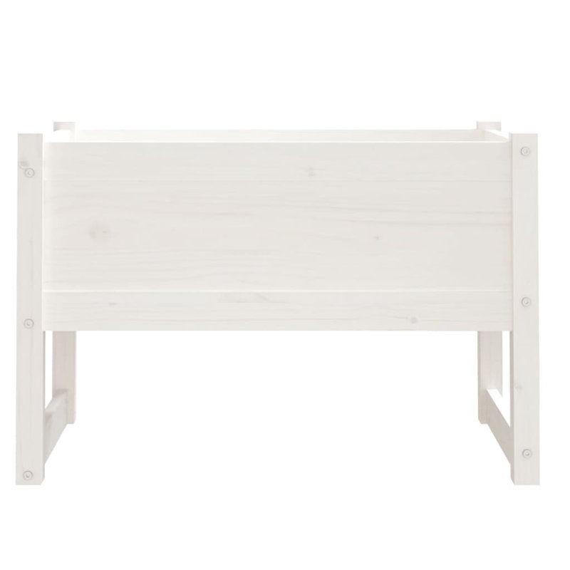 Wood Pot Planter, 52cm H x 78cm W x 40cm D, White