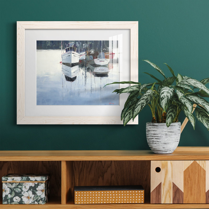 Dock Tight - Cadre photo, reproduction d'art sur papier, H 24 po x l 18 po x P 1,5 po, Cadre blanc