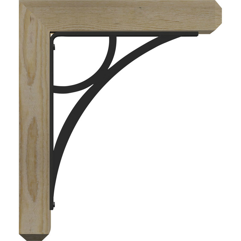 Support simple 4 "Galveston Ironcrest, H 19 po x P 16 po, Sapin de Douglas de l 3 1/2 po x T 2 po (lisse)