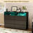 6-Drawer Double Dresser With USB Charging Station & LED Lighting - Modern Wood Storage Cabinet With Open Shelves.-944995001