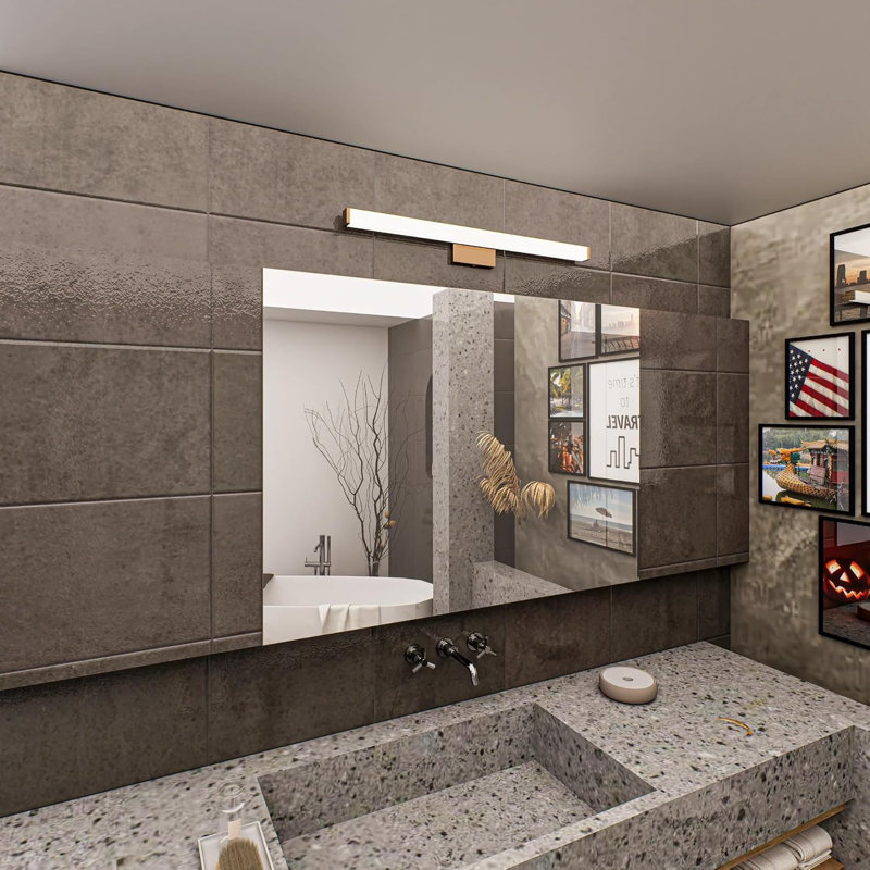 Barre d'éclairage de salle de bain 24 "à DEL à intensité variable, Nickel brossé