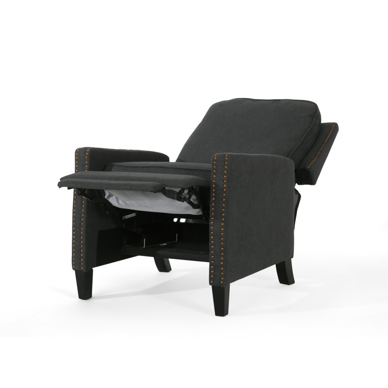 Persaud Recliner, Dark Gray Polyester
