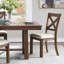 Brown Finish Dining Set Rectangular Table Bench Side Chairs Beige Upholstered Seat Transitional Kitchen Dining Furniture-1813860022