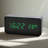 Sleek Digital Alarm Clock - Black with Green LED