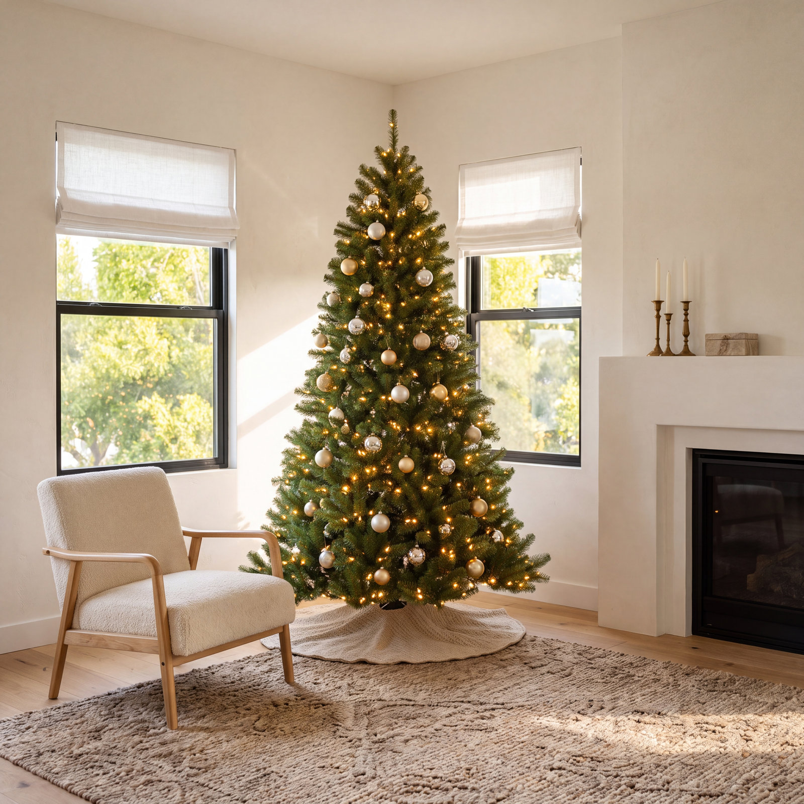 Pre-Lit Spruce Christmas Tree, 9' H