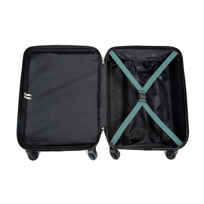Bagage de cabine, valises à roulettes, valise de transport légère en ABS, bagage rigide, 20 pouces (vert)