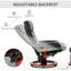 Fauteuil inclinable de massage avec repose-pieds, fauteuil inclinable pivotant et repose-pieds, fauteuil inclinable en similicuir avec télécommande, 10 points de vibration et poche latérale, noir