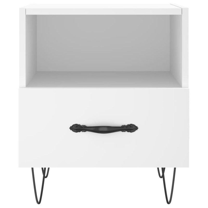 Mankin 40cm W Iron Bedside Table, White