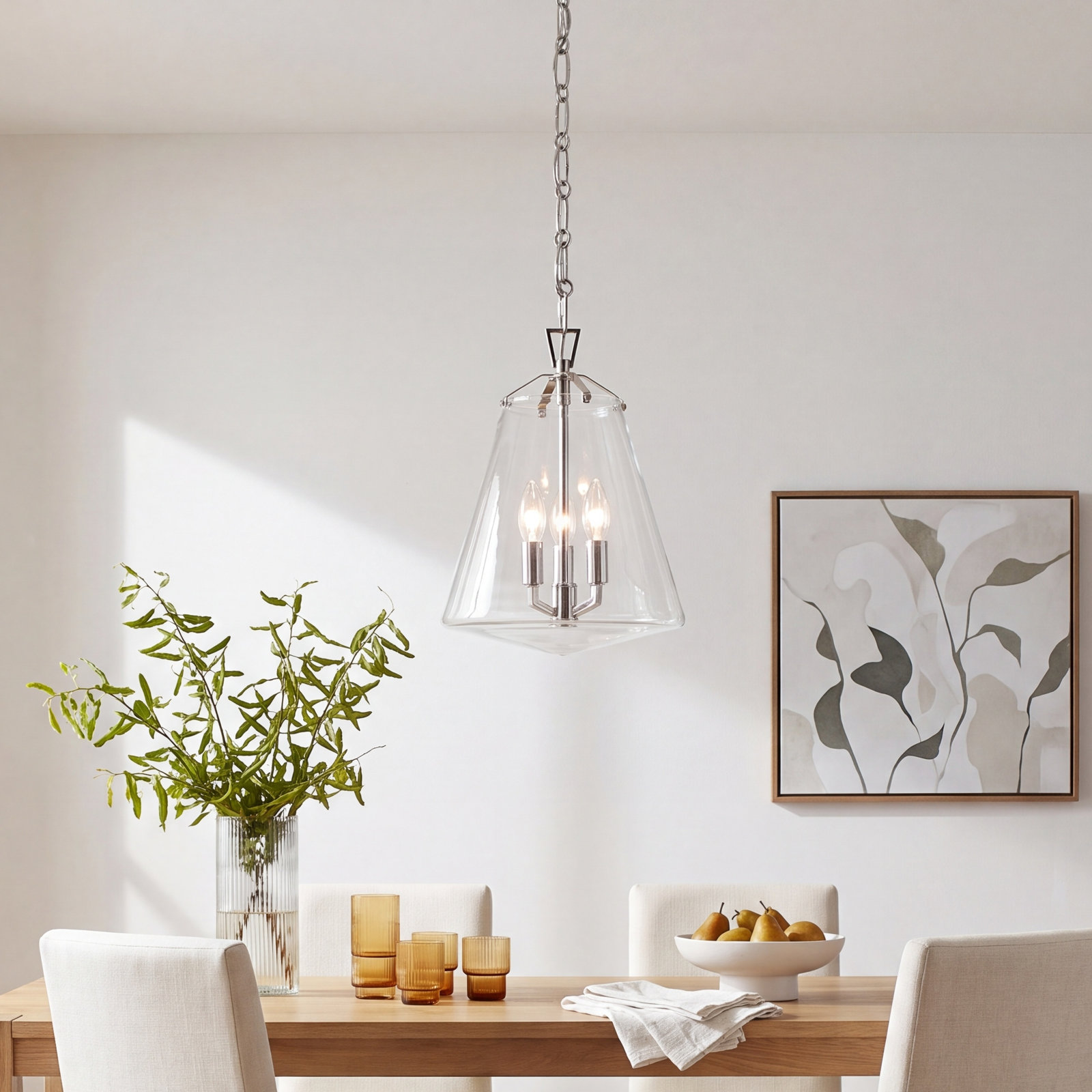 3 - Light Metal Dimmable Bell Chandelier