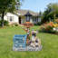 Statue de jardin de bouledogue français