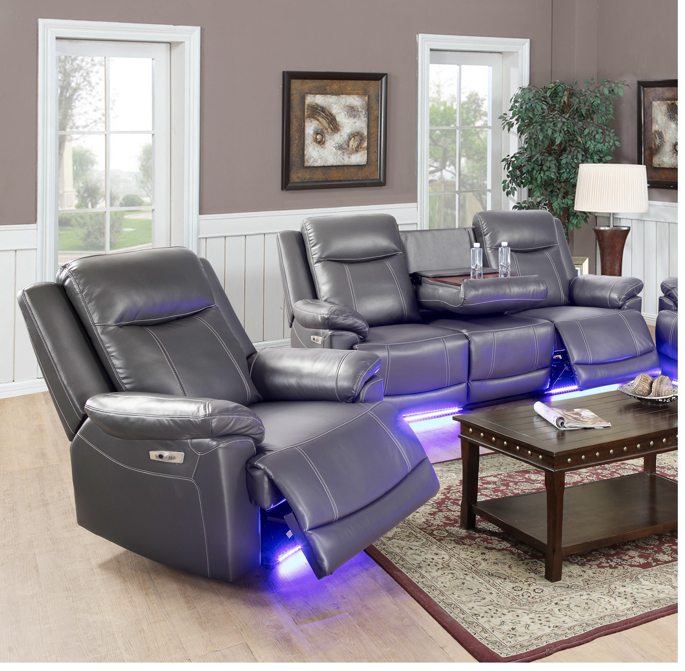 Henderson 3-piece Leather Power Reclining Set with Power Headrests