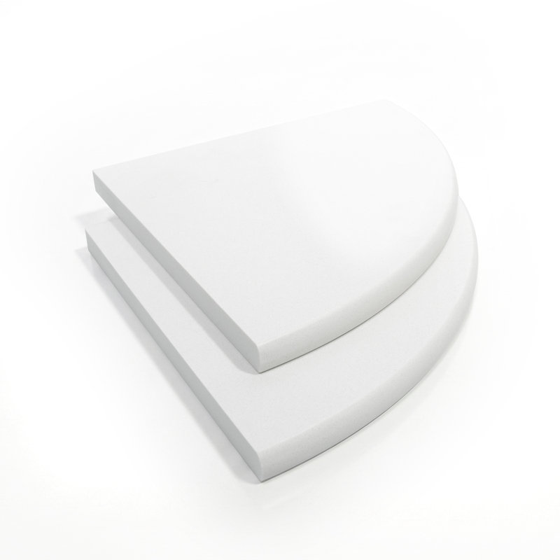 Étagère d'angle murale de douche en marbre naturel poli 9 po x 9 po (ensemble de 2), Blanc, 2