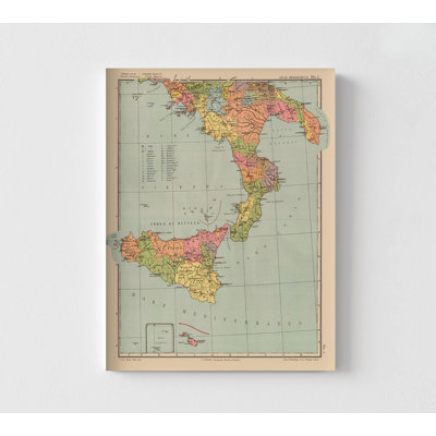 Europe Sicily Italy - Streit 1913, Vintage Sicily Print, Sicily Island Map, Sicily Vintage Map, Italian Rustic Room Decor, Sicily Map Poster