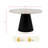 Musselburgh 5 Pieces 48" Black Wood Round Dining Set 