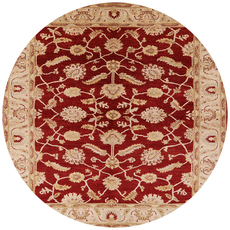 Tapis oriental rouge / beige Dadur, Rond 4 pi