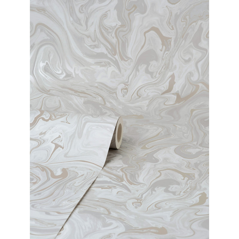 Rouleau de papier peint adhésif lisse L 33 pi x l 20,5 po Ambarisha, Gris clair