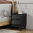 Set of 2 Nightstands – Vintage-Style Bevel Design – Made of MDF, Mid-Century Modern Nightstand for Bedroom-992021481