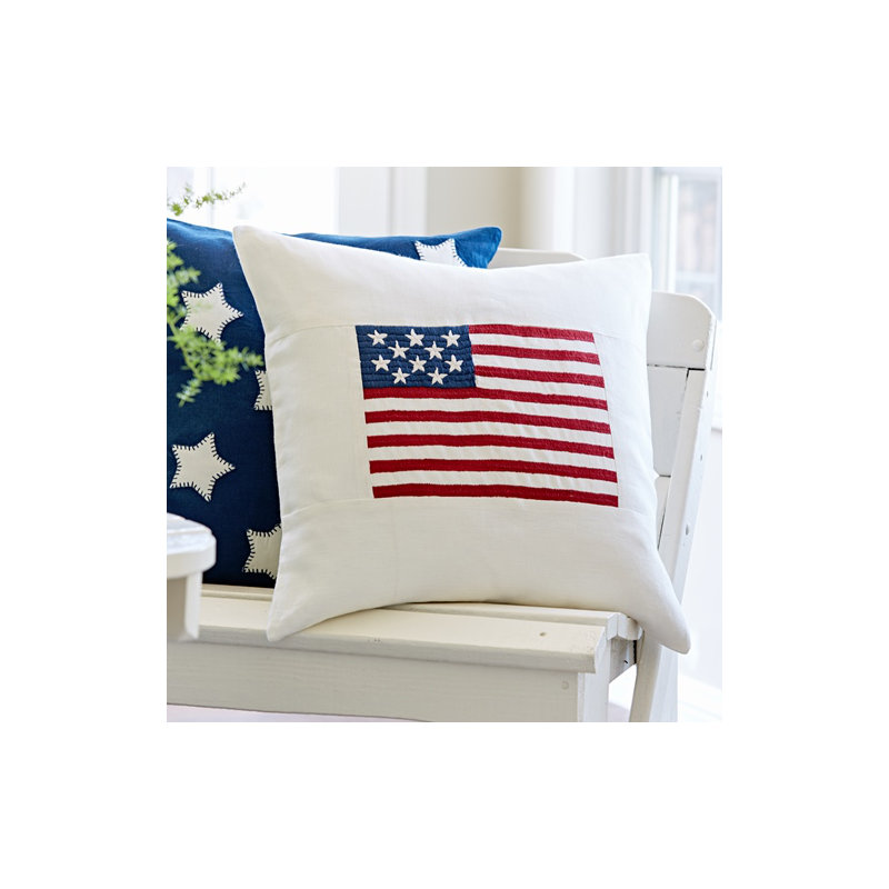 Flag Americana Linen Throw Pillow