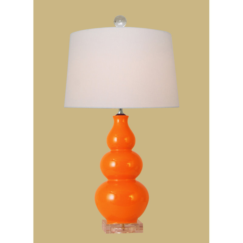 Malaysia Porcelain Table Lamp, Orange