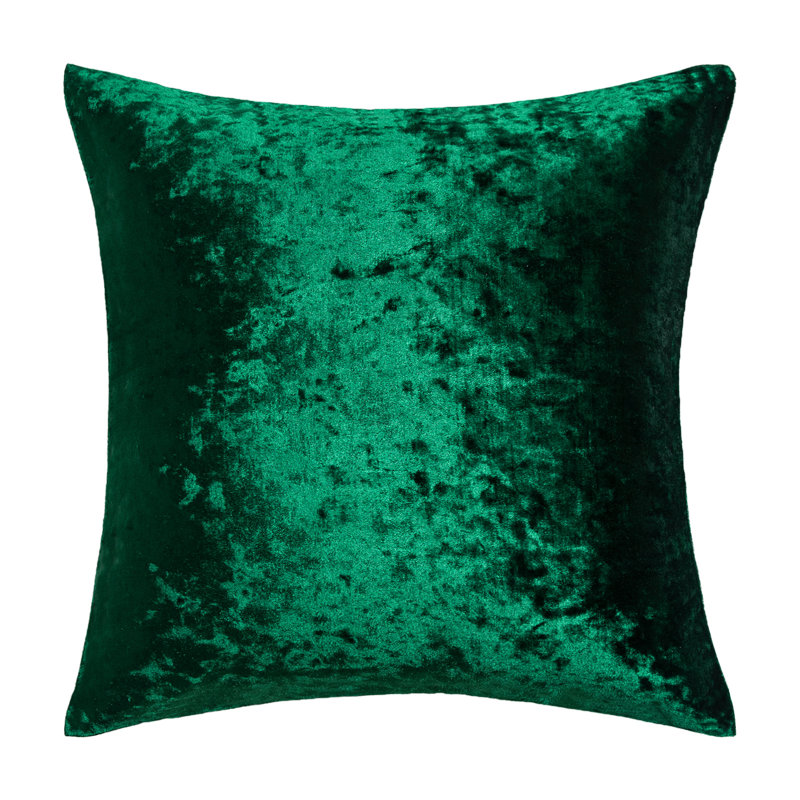 Housse de coussin en velours , H 18 po x l 18 po, Vert foncé