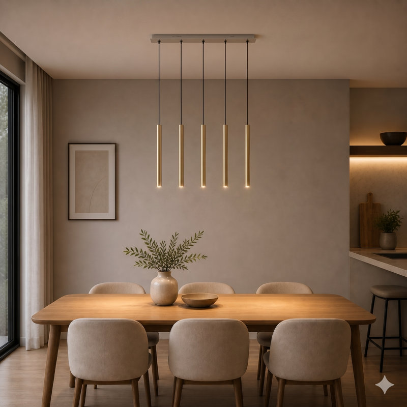 Baileyton 5 - Light Kitchen Island Pendant, Brass