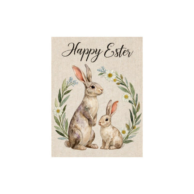 Easter Bunny Pair Flag, for Indoor & Outdoor, 70L x 47W