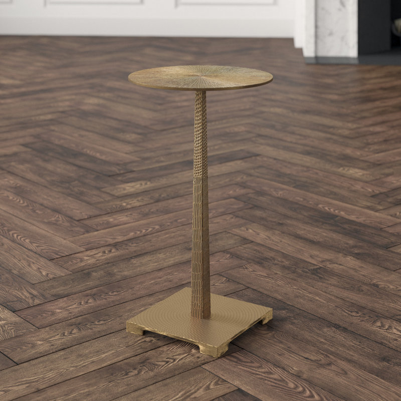 Otelia End Table, Vintage Brass