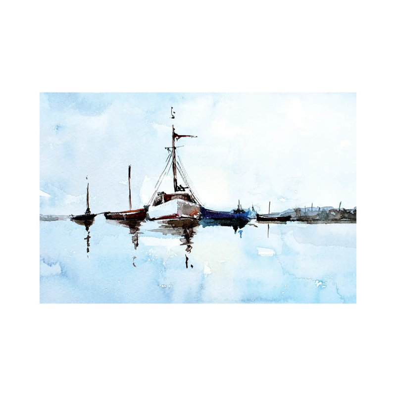Boats by EdsWatercolours - Gallery-Wrapped Canvas Giclée on Canvas, Wrapped Canvas, 66.04 cm H x 45.72 cm W x 3.175 cm D