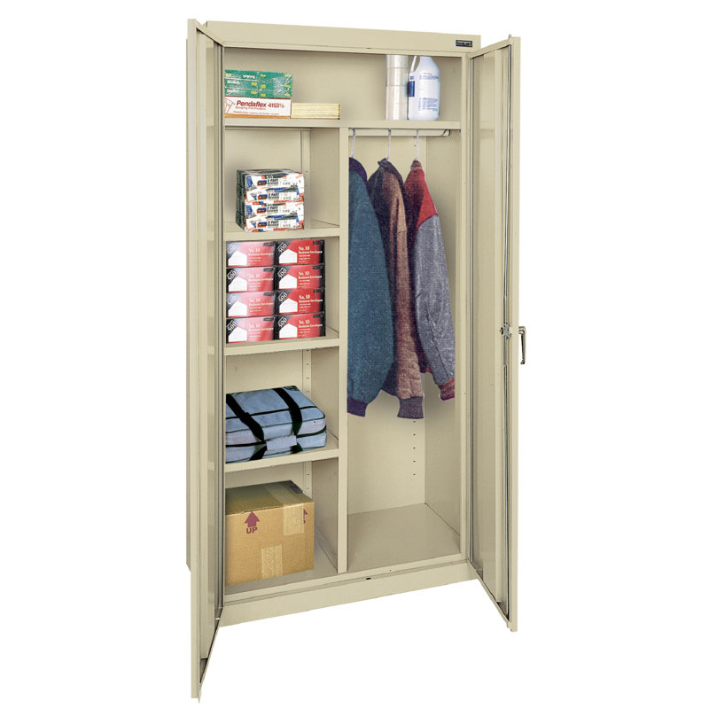 Classic Sandusky Lee Combination 36" W x 24" D x 72" H Steel Garage Storage Cabinet by Sandusky, Putty