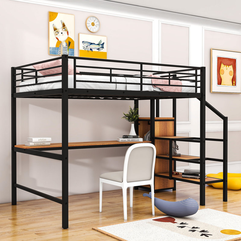 Gudrun Full Loft Bed Bed with Built-in-Desk by Isabelle & Max™