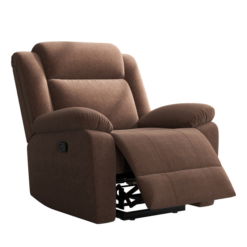 Fauteuil inclinable manuel berçant moderne de 37,4 po Brynli, Brun