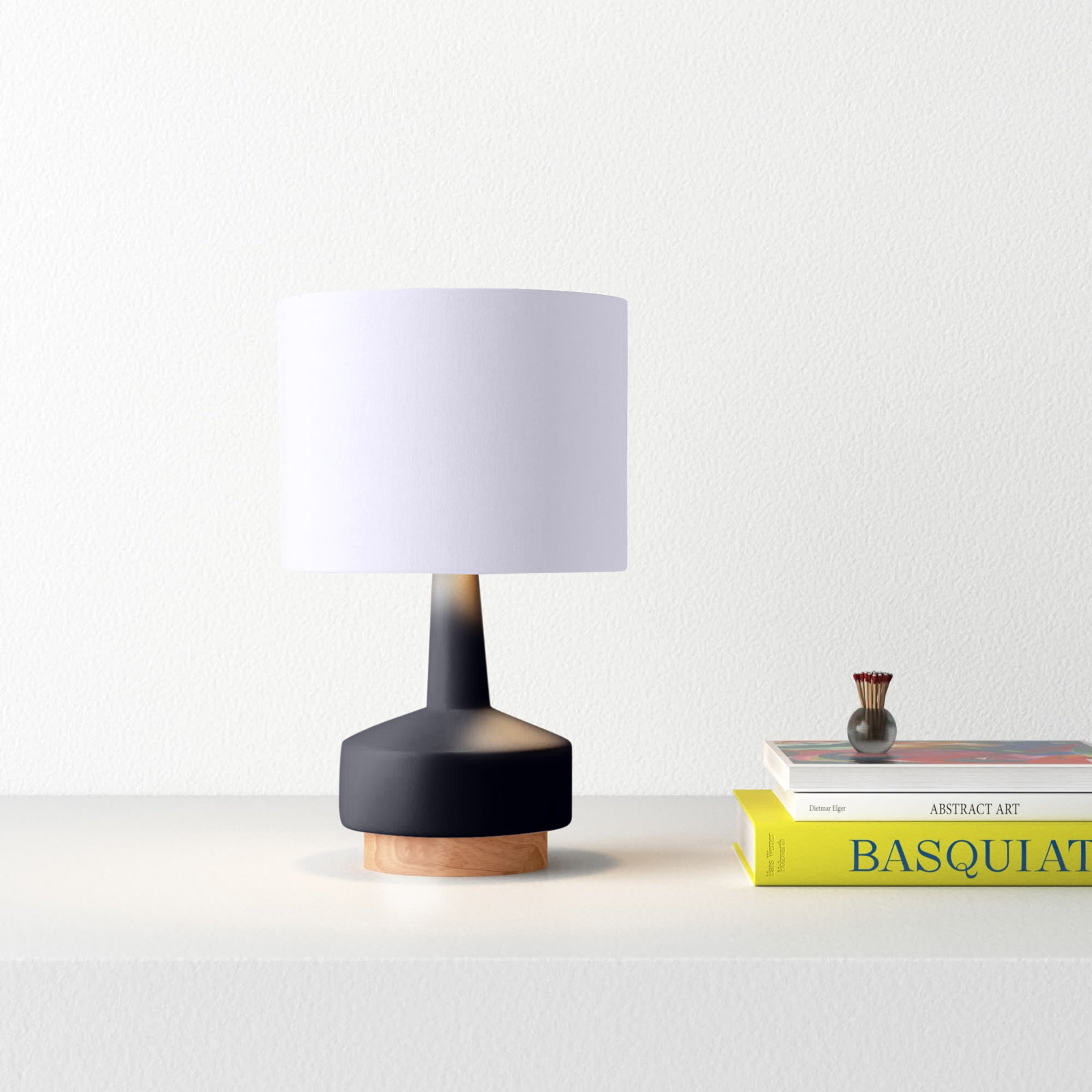Aleksi Ceramic Table Lamp, Black