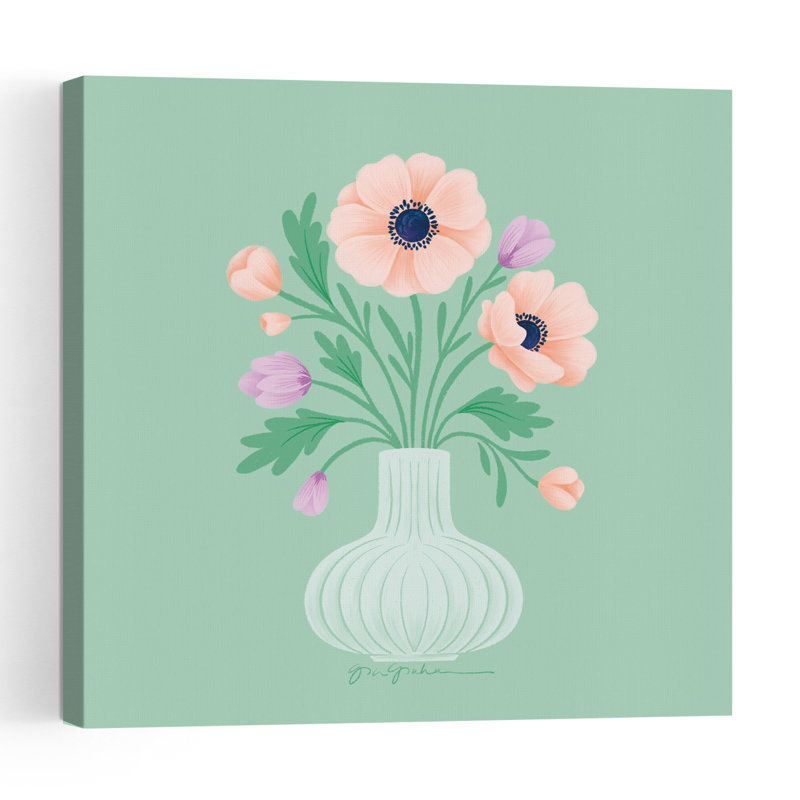 Spring Blooms IV Abstract Contemporary Flower Landscape Wall Art Print by Gia Graham - 1 Piece Wrapped Canvas Wall Art